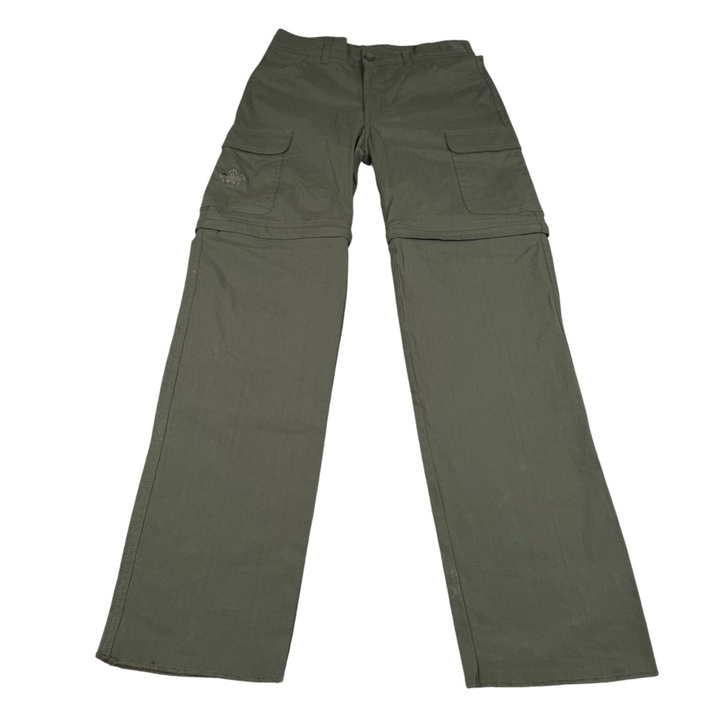 BSA Youth Switchback Pants Size 14 Olive Green Convertible Cargo Boy Scouts